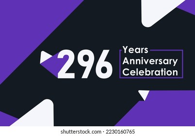 296 years anniversary celebration modern banner template design