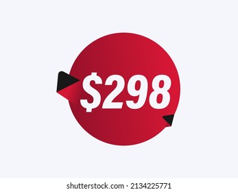 Ilustración vectorial de sticker de $298 USD