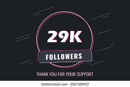 29K Followers, Thank you Followers Banner, card, vector illustration design
