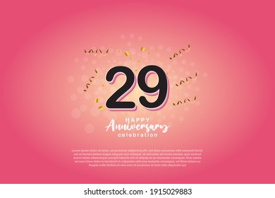 Antecedentes del 29º aniversario con ilustración de número 3D