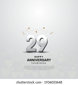 29th anniversary background with 3D number illustration