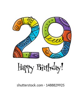 29th anniversary celebration. Greeting card template