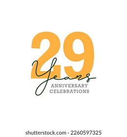 29th anniversary celebration logo design. Vector Eps10
