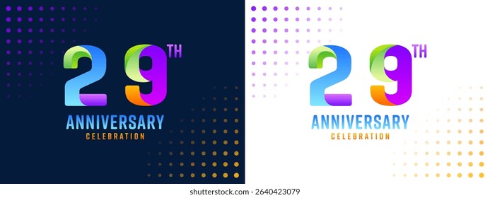 29th anniversary logo with colorful for business, wedding, greeting, background