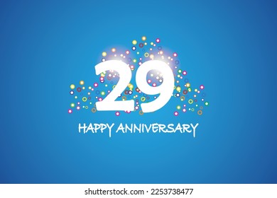 29° aniversario sobre fondo azul