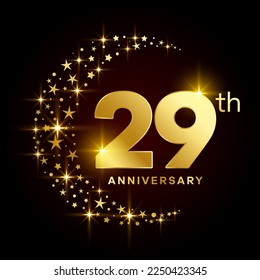 29th Anniversary Template Design Concept for Birthday Celebration Event. Logo Vector Template