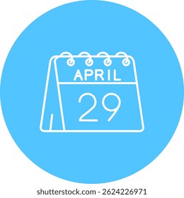 29 de abril Línea Vector Icon Design