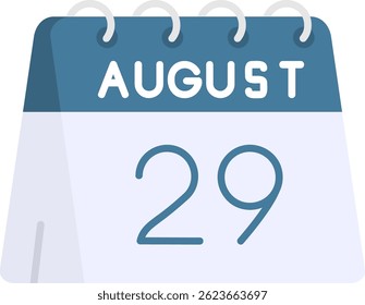 29th of August Line vector Icon Design