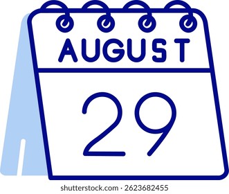 29th of August Line vector Icon Design