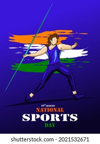 29th august national sports day illustration. 