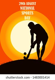 29th August,national Sports Day India,illustration In Vector File