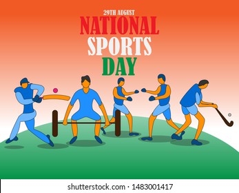 29th August,national Sports Day India,illustration In Vector File