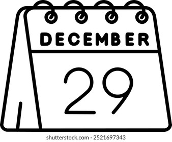 29. Dezember Line Vektor Icon Design