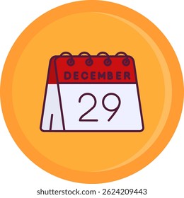 29 de Diciembre Línea Vector Icon Design