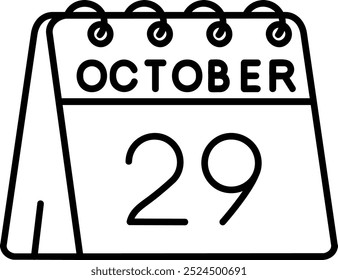 29 de Octubre Línea Vector Icon Design