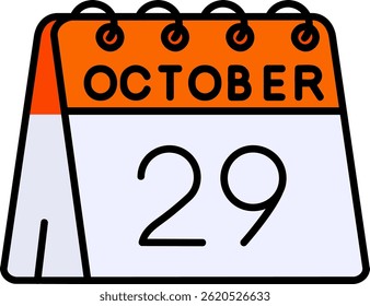 29th of October Line vector Icon Design