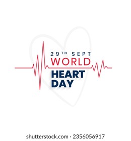 29th september international heart day background with heartbeat design vector