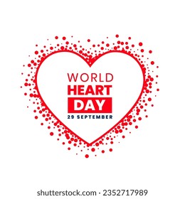 29th september world heart day background for global support and awareness vector