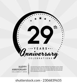 29th year anniversary design template. vector template illustration