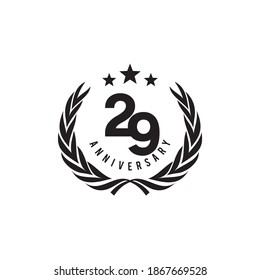 29th year anniversary logo design template
