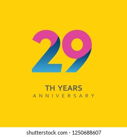 29th Year Anniversary Vector Template Design Illustration.