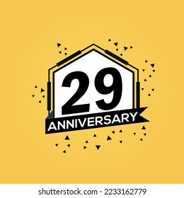 29th years anniversary logo, vector design birthday celebration with geometric isolated design.