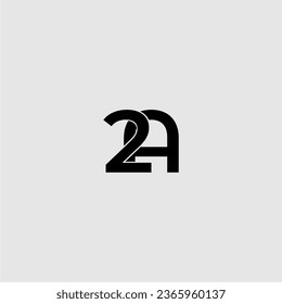 2A initial letter monogram typography logo vector