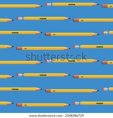 2B yellow pencils seamless pattern vector