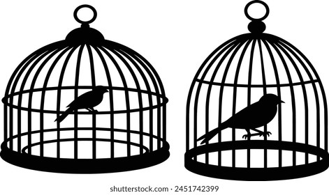 2-bird cage logo icon vector illustrator