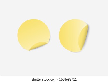 2Circle Post notes on gray background - Vector Illustration