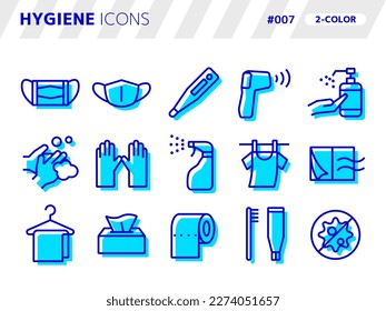 2-color style icon set related to hygiene_007