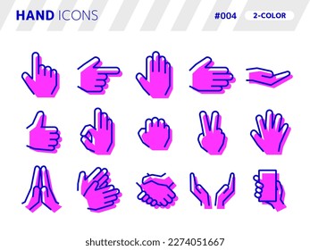 2-color style icon set related to hand_004