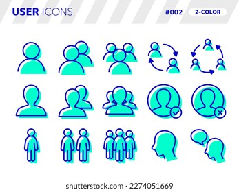 2-color style icon set related to user_002