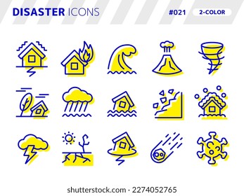 2-color style icon set related to disaster_021