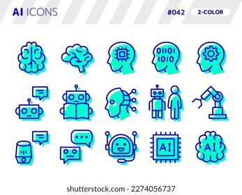 2-color style icon set related to AI_042