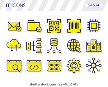 2-color style icon set related to IT_041