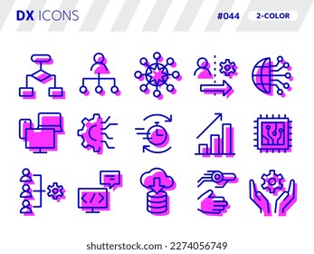 2-color style icon set related to DX_044