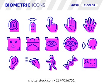 2-color style icon set related to biometric_039