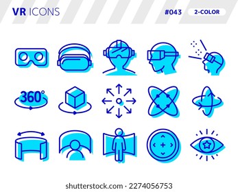 2-color style icon set related to VR_043