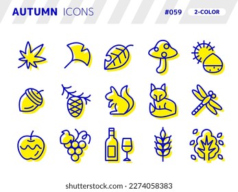 2-color style icon set related to autumn_059