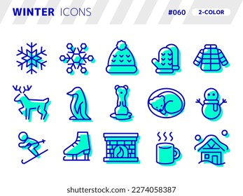 2-color style icon set related to winter_060