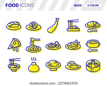 2-color style icon set related to food_049