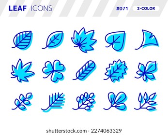 2-color style icon set related to leaf_071