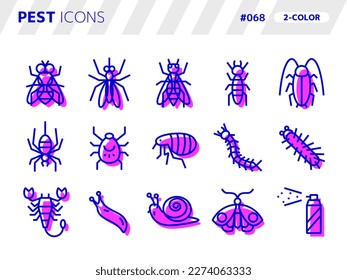 2-color style icon set related to pest_068