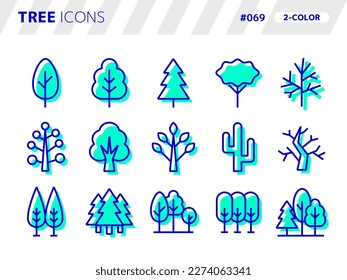 2-color style icon set related to tree_069