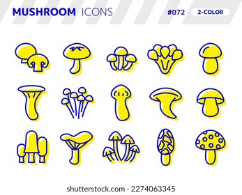 2-color style icon set related to mushroom_072