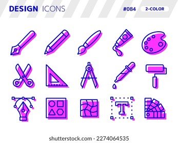 2-color style icon set related to design_084