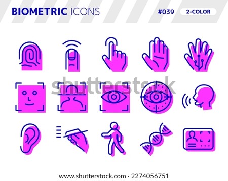2-color style icon set related to biometric_039