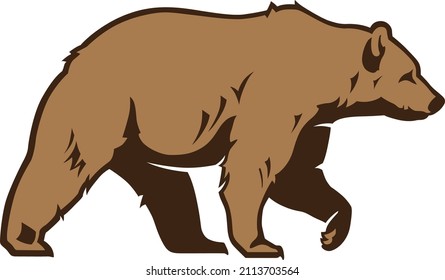 2-farbige Vektorgrafik von braunem Grizzlybär