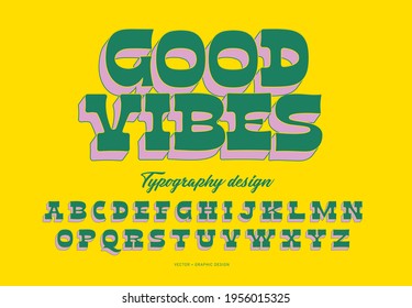 2d 70's serif typography design vector, illustration